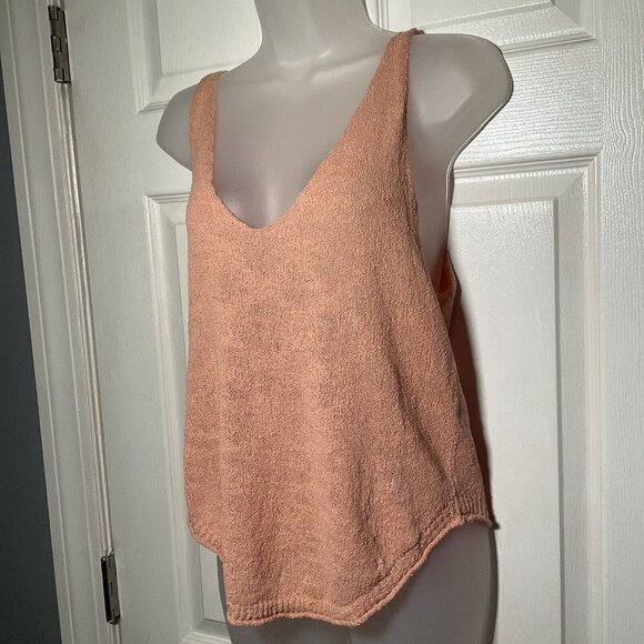 FP Beach Peach Orange Pink Pullover Round Hem Tank NWT Knit Small Casual Preppy - Picture 3 of 12